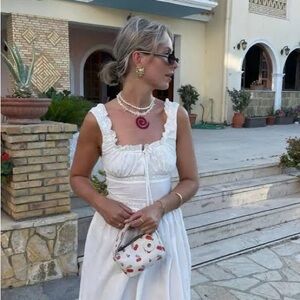 Brand-new-with-tags: VRG GRL “French Silhouette” Midi Dress in White